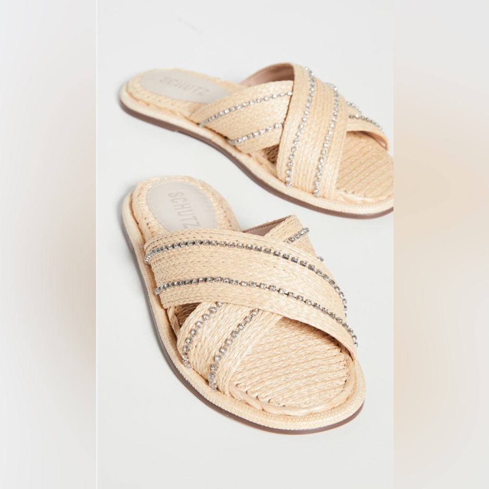 Schutz crisscross Tan Sandals Size 6